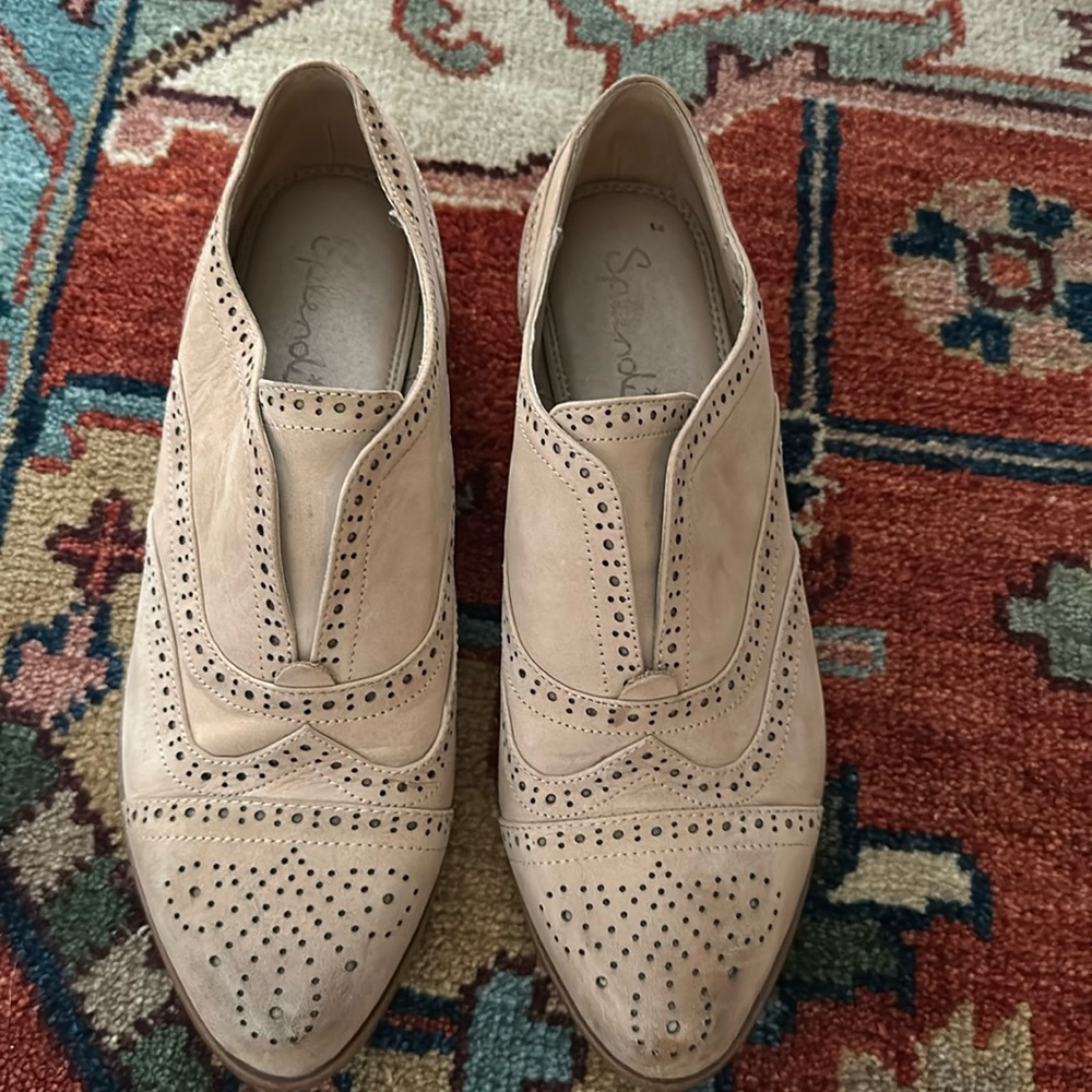 SPLENDID Toby Tan Retro Distressed Fine Leather Wingtip Loafer Size 8